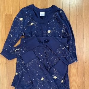 HANNA ANDERSSON Organic Cotton Adult Pajama Set Navy Womens Small